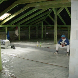 Výstavba strechy na budove Obecného úradu, rok 2009