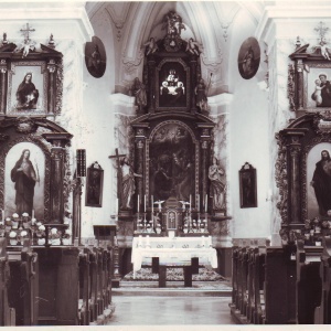 Interiér kostola, rok 1970