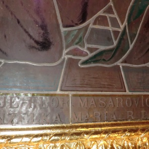 Detail obrazu na hlavnom oltári, dar rodiny Masarovičovej