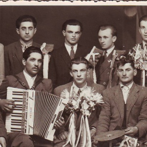 Regrúti, rok 1950,  bubeník Matej Petrík (prezývka Badrňa).