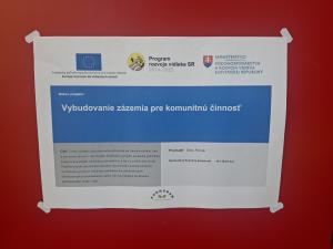 Plagát v mieste realizácie projektu